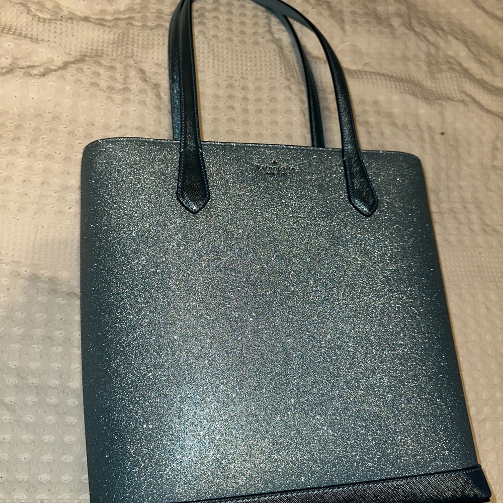 Kate Spade Blue Glitter Tote Bag & Wallet